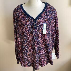 Terra & Sky 3X Waffle Knit Henley